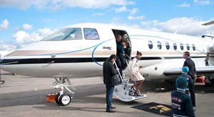 Lavish furnishings in a privately chartered airplane